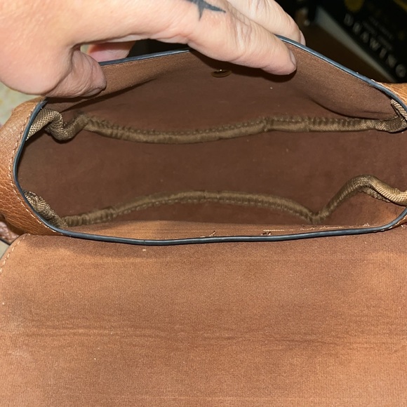 Faux Brown Leather Handbag - Picture 4 of 12